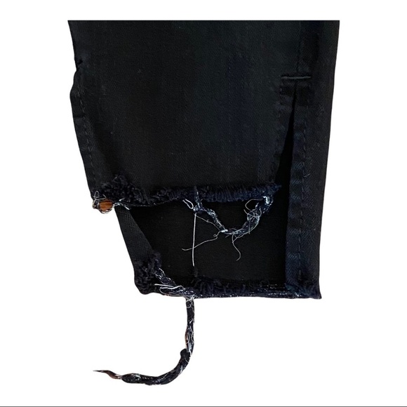 Frame Denim Le Skinny de Jeanne Raw-Edge Step Hem Jeans Size 25 Black Wash - Picture 7 of 14